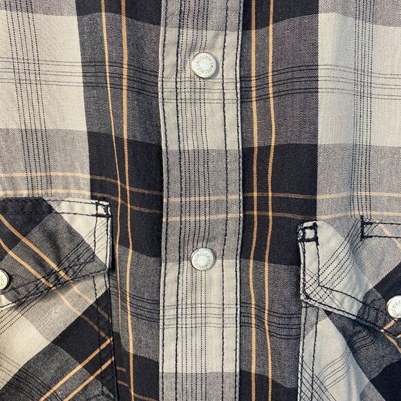 Dickies Plaid Western Pearl Snap Button Down - Picture 3 of 6